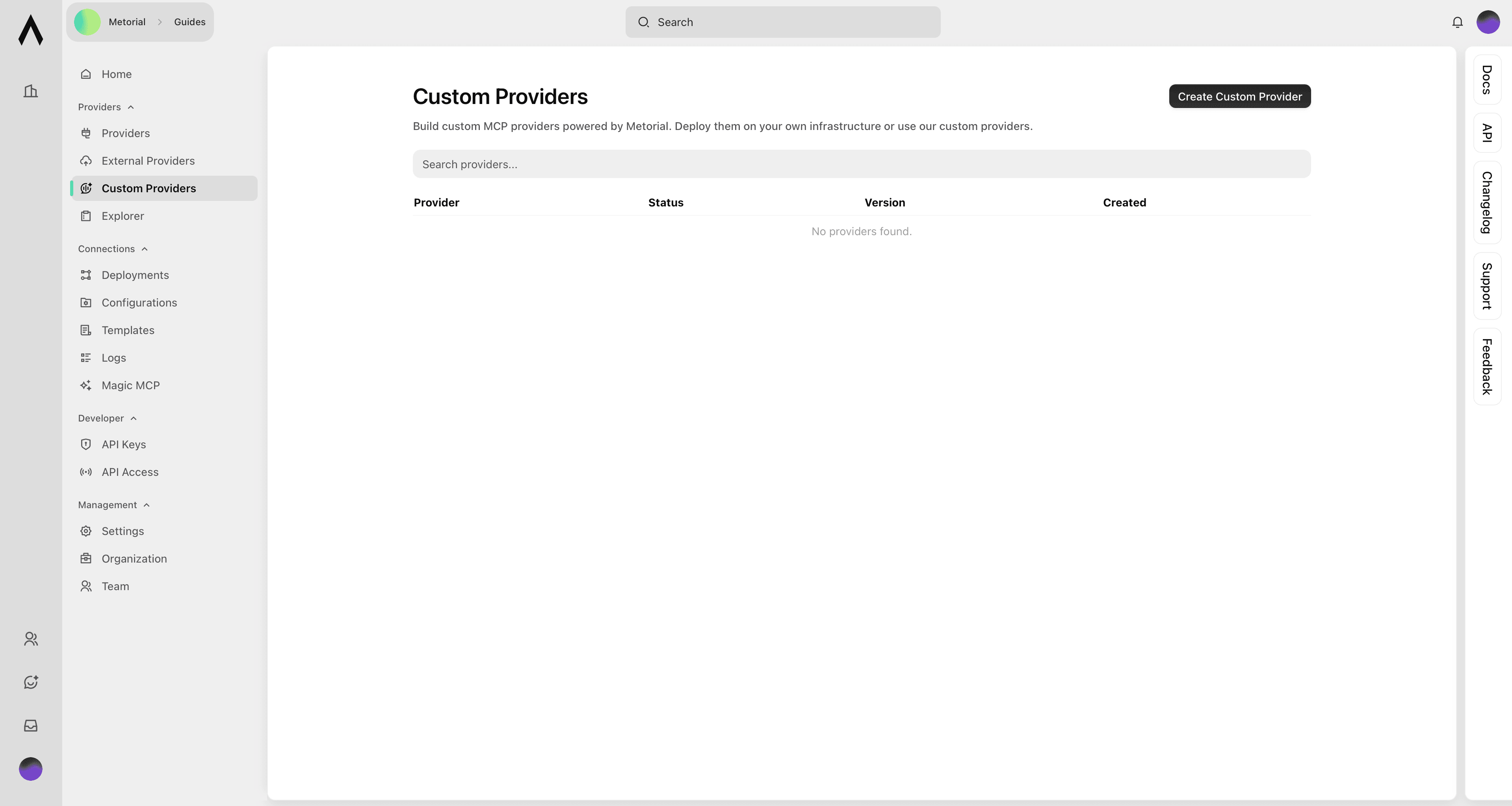 Navigate to custom providers