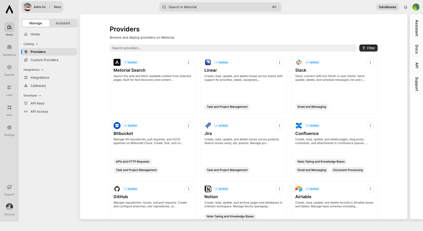 Provider catalog