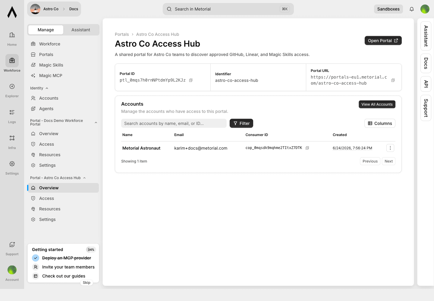 Portal admin overview