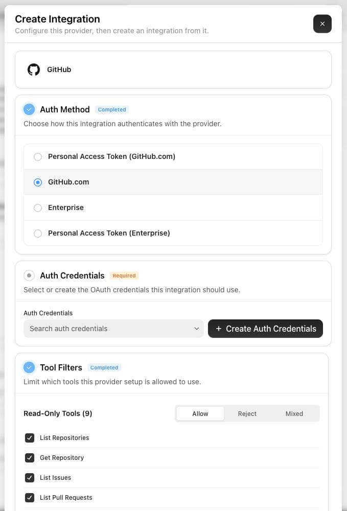 GitHub integration setup