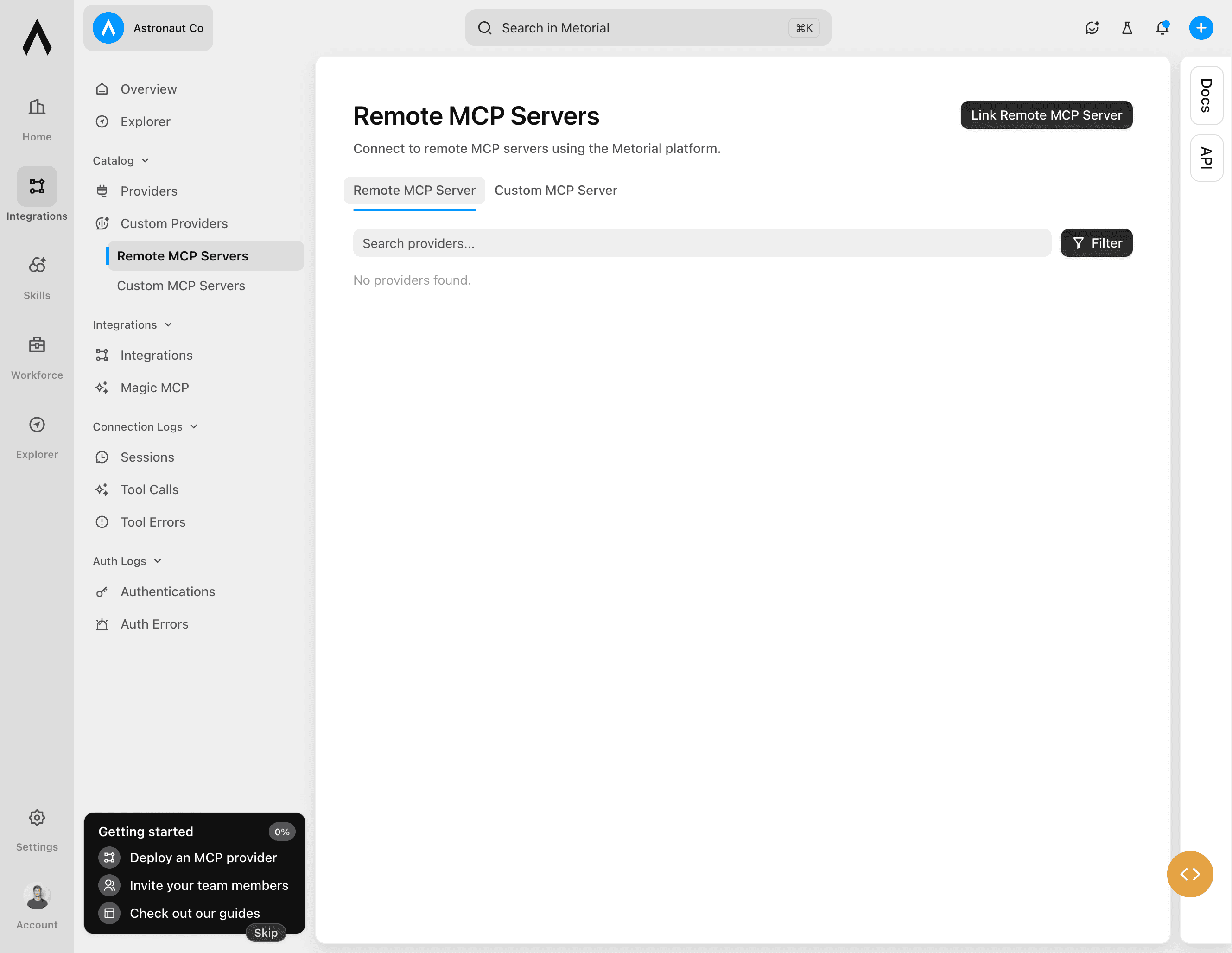 Remote MCP Servers page