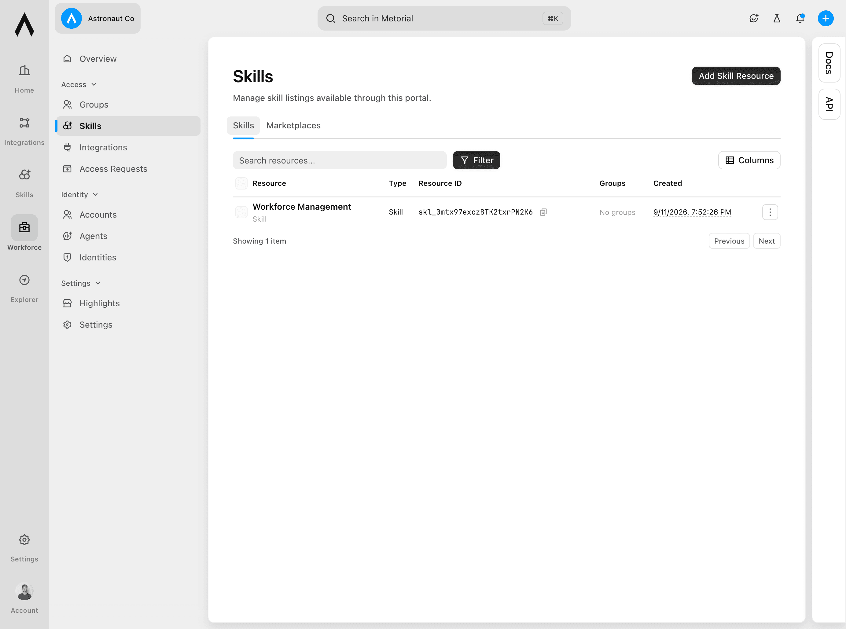 Skill resources in Workforce